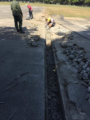 台中軍營 道路裝修 灌漿泥作工程